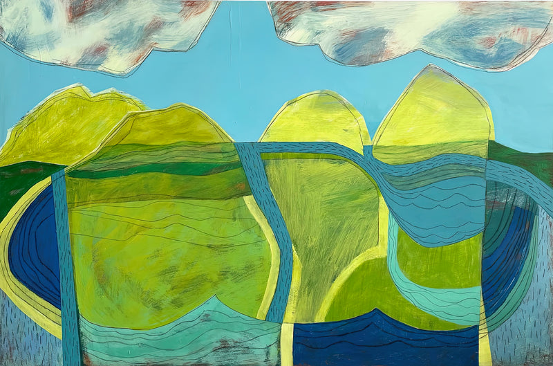 Foothills and River by Judy Gohringer