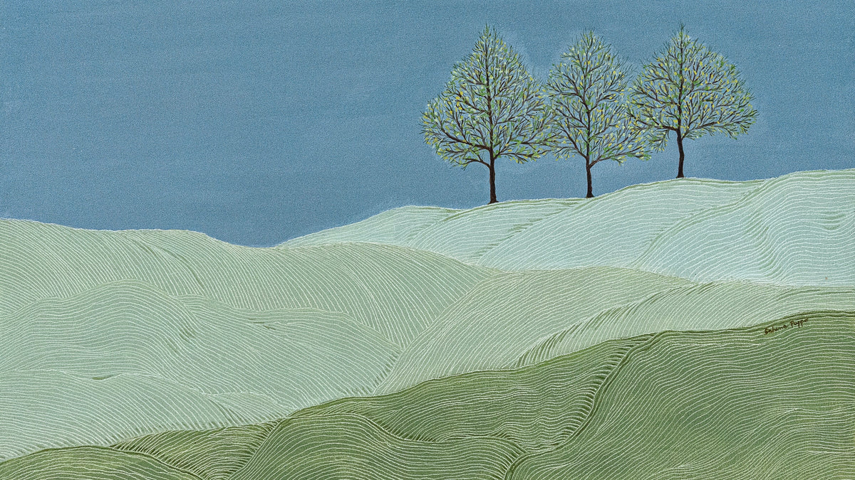 Three trees on a hill by Sabina Puppo