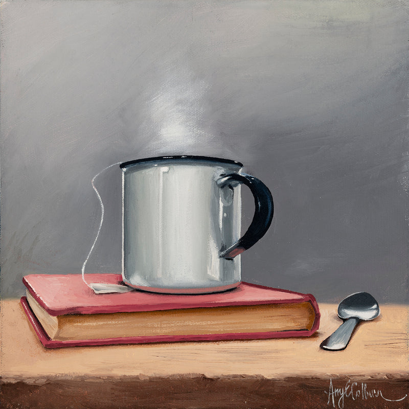 Red book, Spoon, Tea by Amy Wheeler