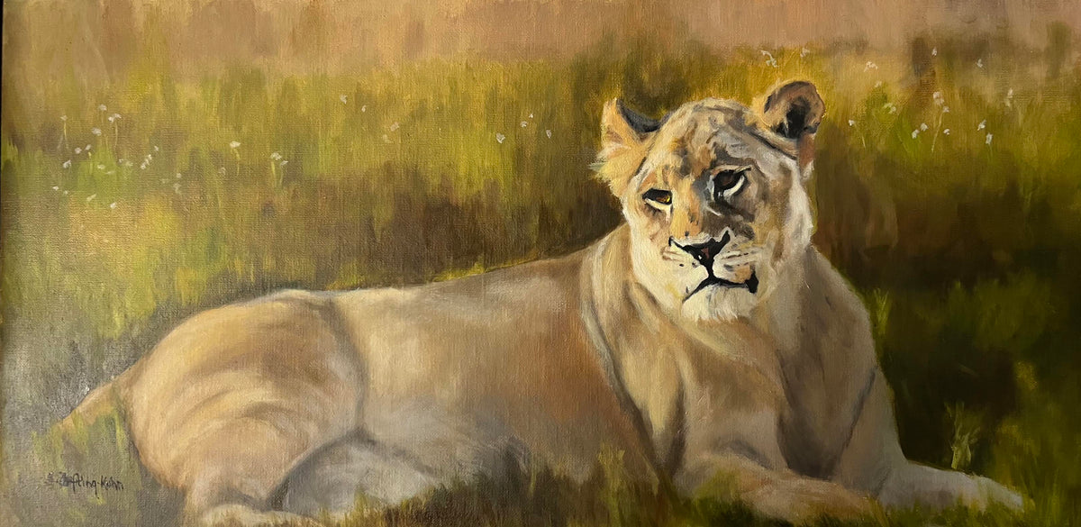 Sunbathing Lioness by Suzi Zefting-Kuhn