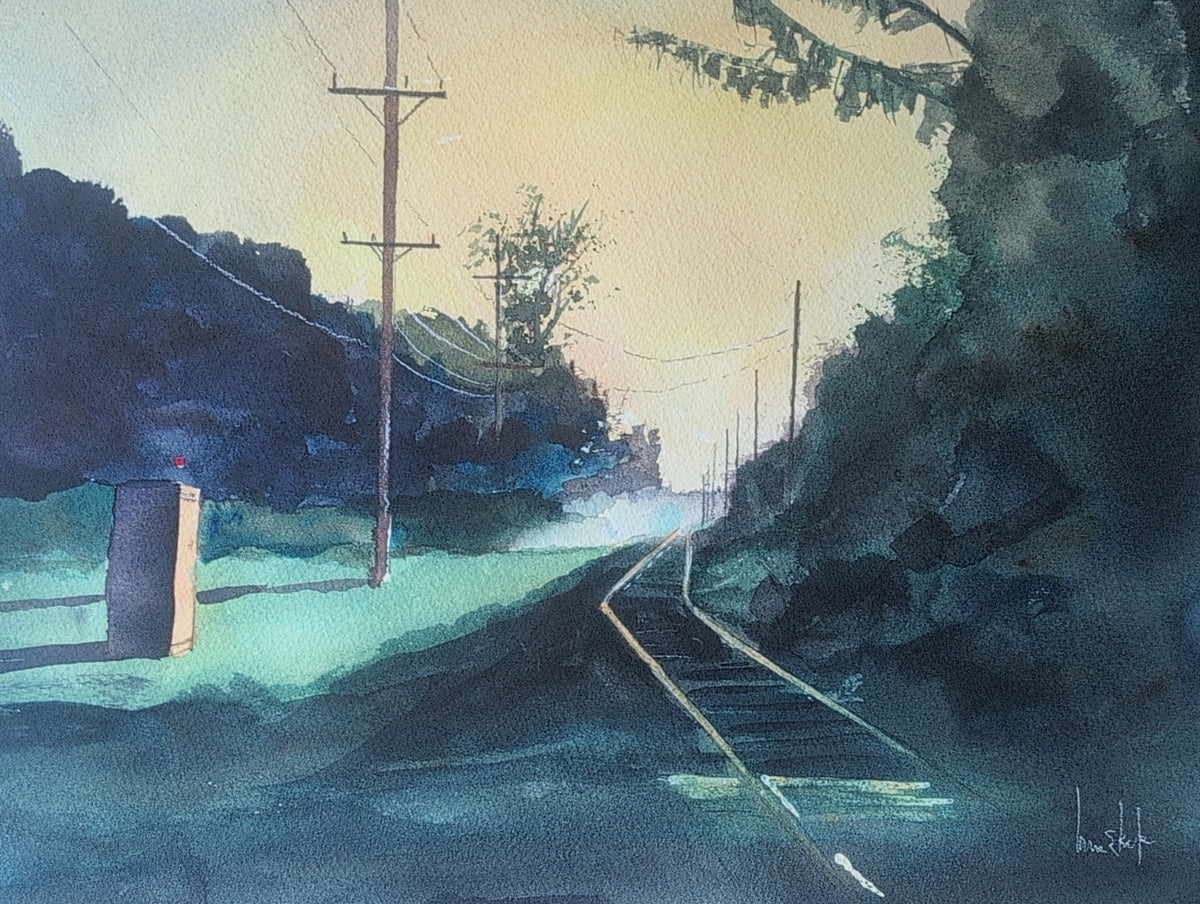 Erie Tracks at Sunrise by Laurence E. Keefe