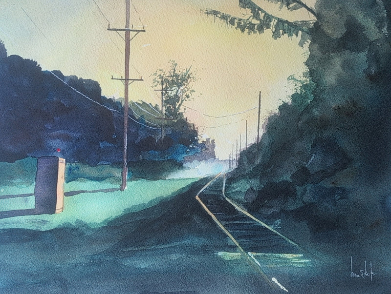 Erie Tracks at Sunrise by Laurence E. Keefe